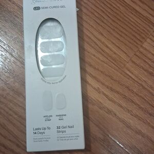 LED Semi-Cured Gel Nail Strips - 32 Piece Set in White